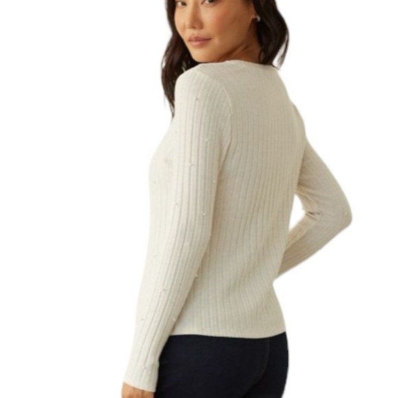 REITMANS Faux Pearl Studded Ribbed Sweater - Picture 2 of 13